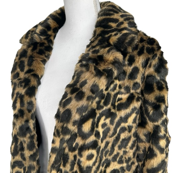 VOLCOM / Faux Fur Leopard Print Coat / Large 🐆 - Picture 6 of 13